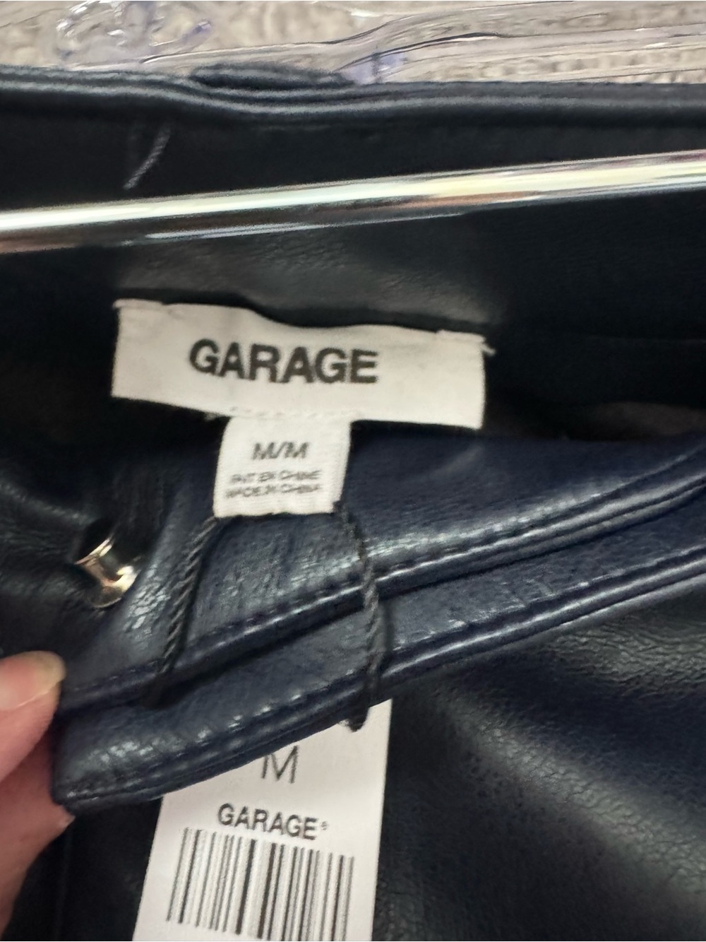 Garage Women's Navy Faux Leather Straight-Leg Pants - Picture 4 of 5